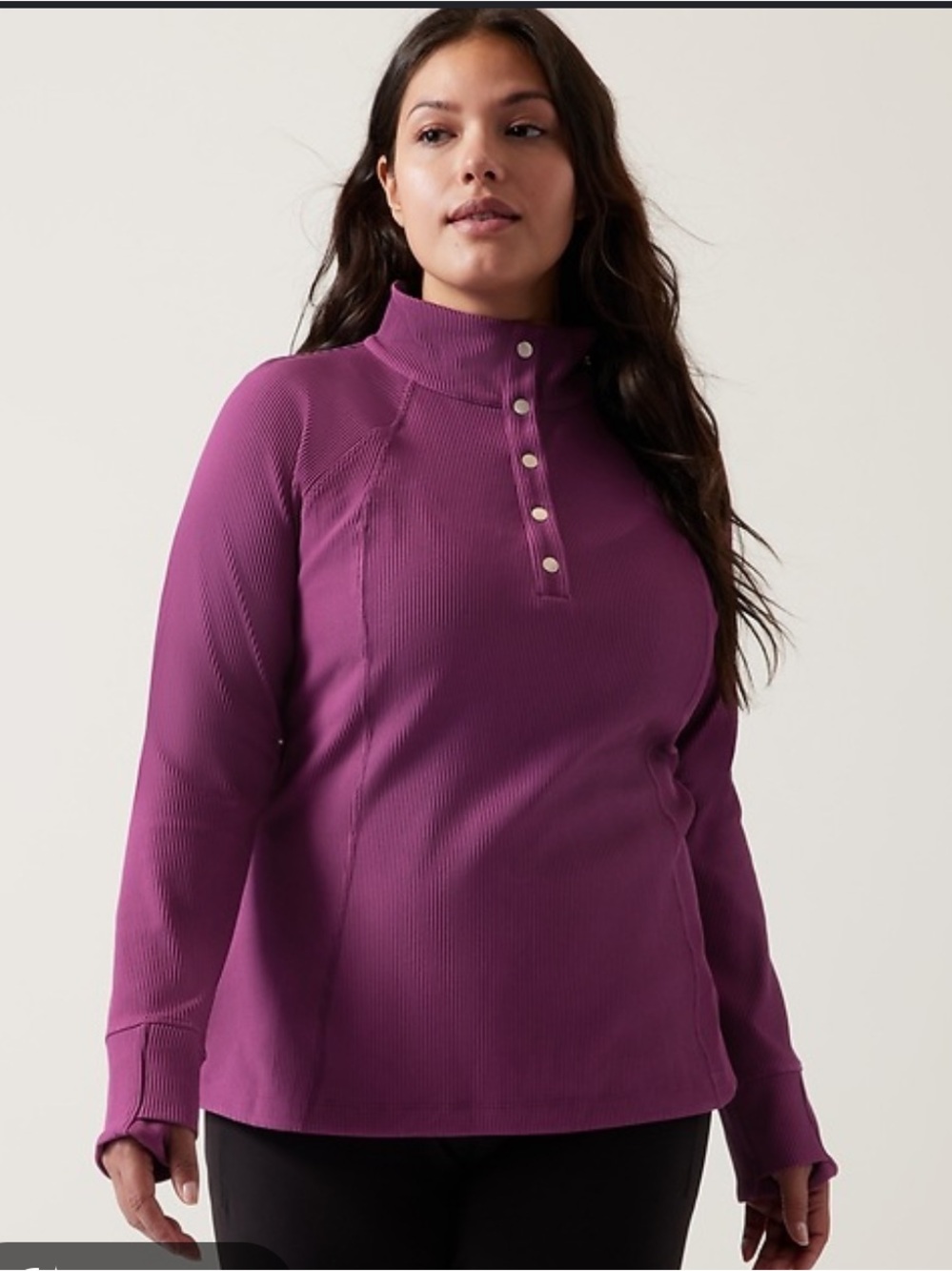 NWT Athleta Salutation Half Zip Ribbed Long Sleeve